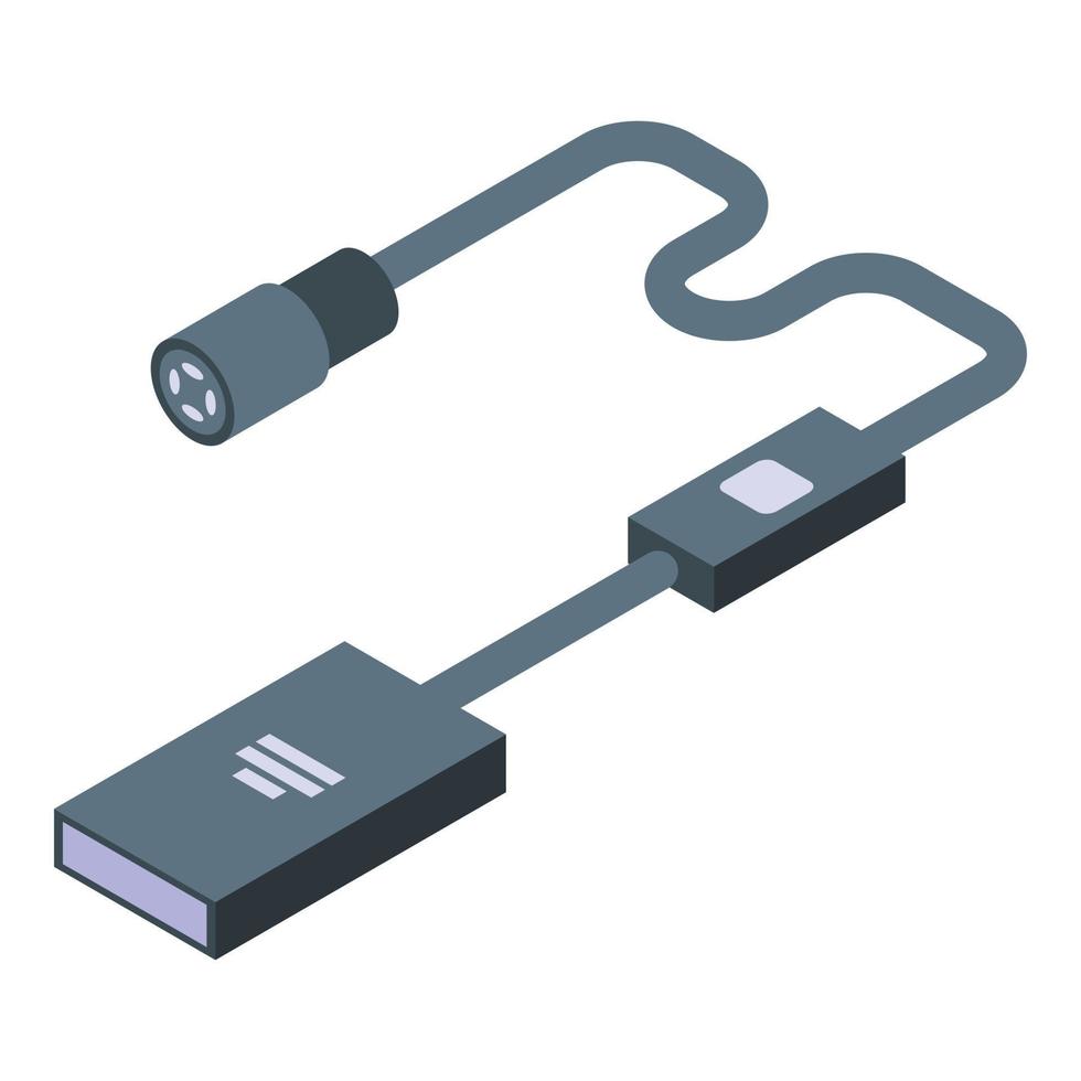 Endoscope camera icon, isometric style vector