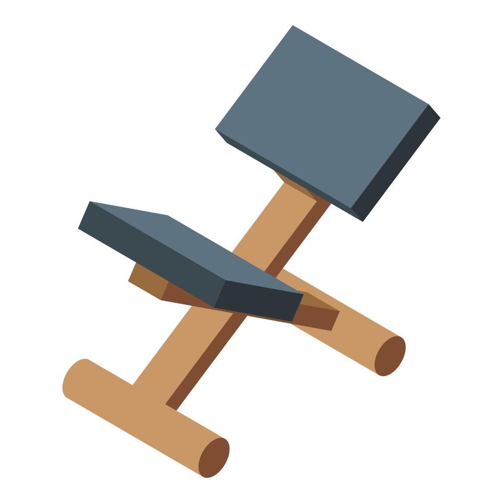 icono de silla de relajación ergonómica, estilo isométrico vector