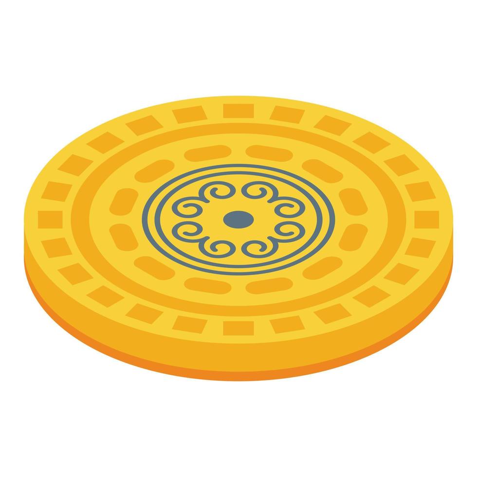 Circle cipher icon, isometric style vector