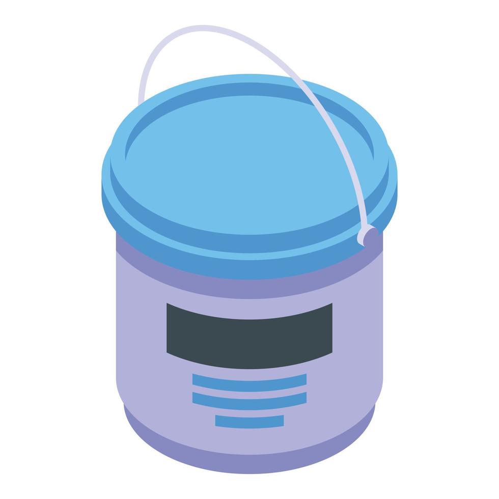 Silicone caulk bucket icon, isometric style vector