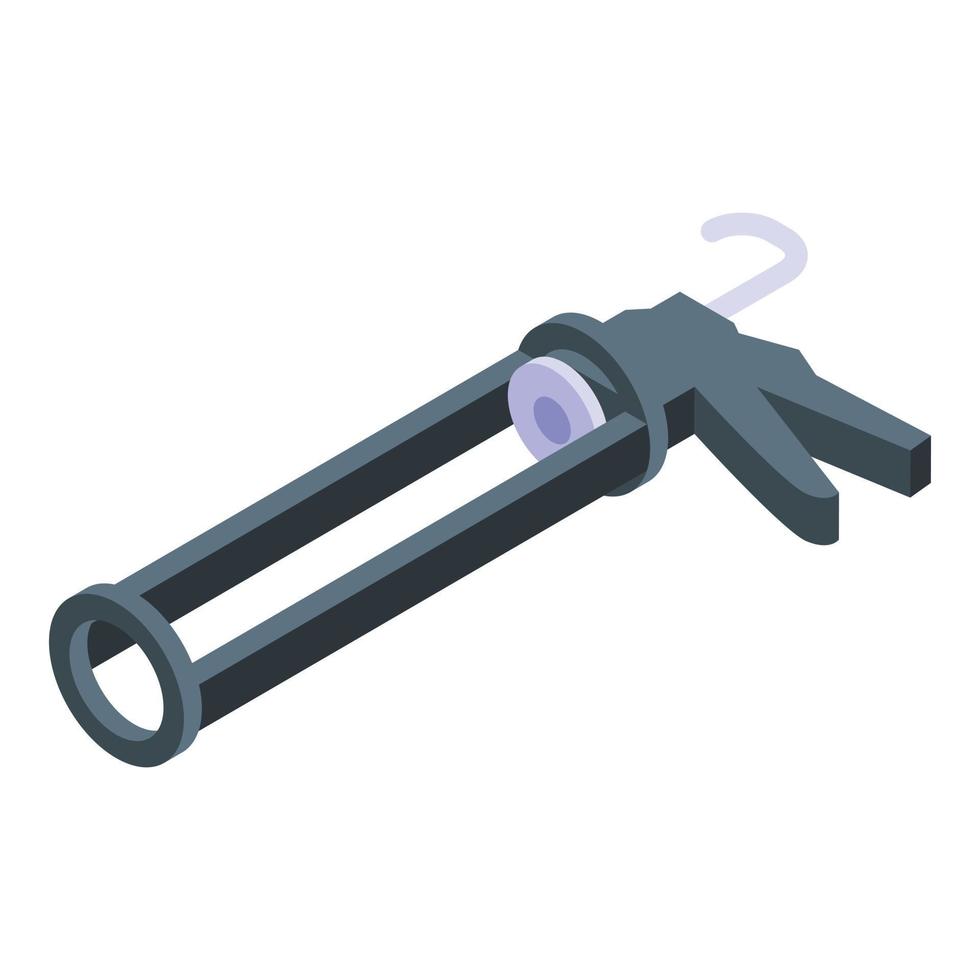 Silicone caulk equipment icon, isometric style vector