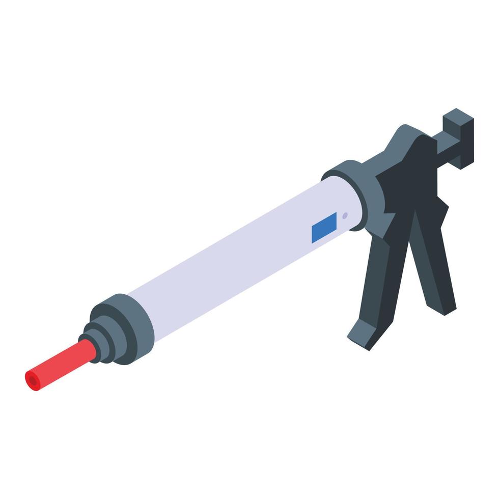 Silicone caulk tube icon, isometric style vector