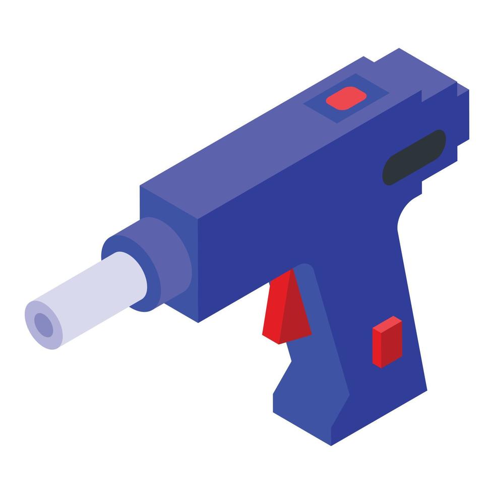 icono de carpintero de pistola de calafateo de silicona, estilo isométrico vector