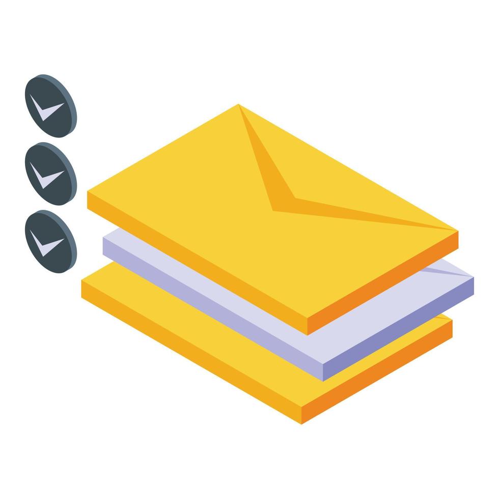 Task schedule mail read icon, isometric style vector