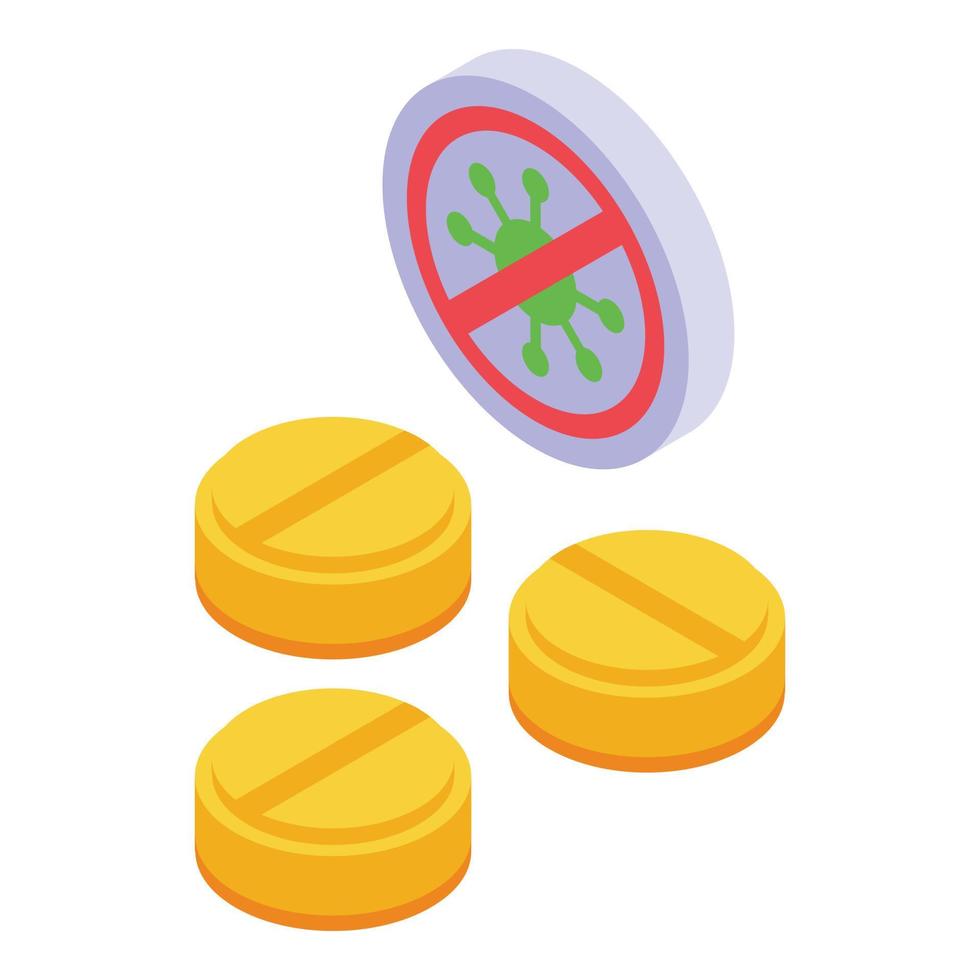 Vitamin antibiotic resistance icon, isometric style vector