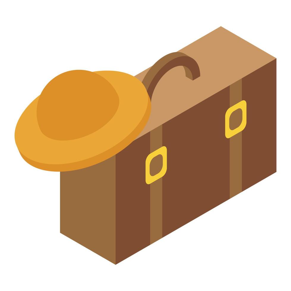 Schedule travel suitcase icon, isometric style vector