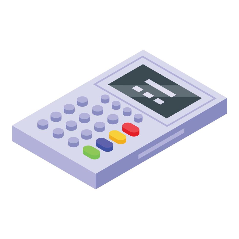 Electronic patient card calculator icon, isometric style vector