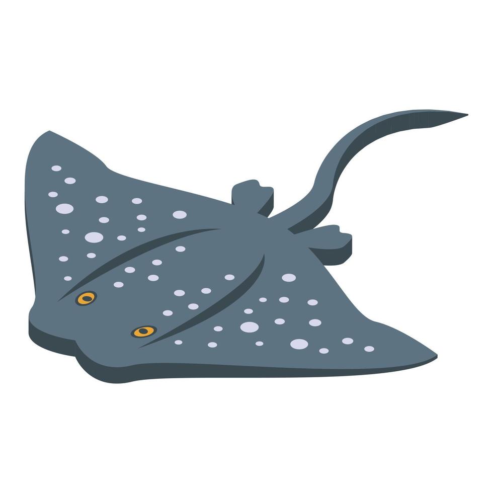 Dotted stingray icon, isometric style vector