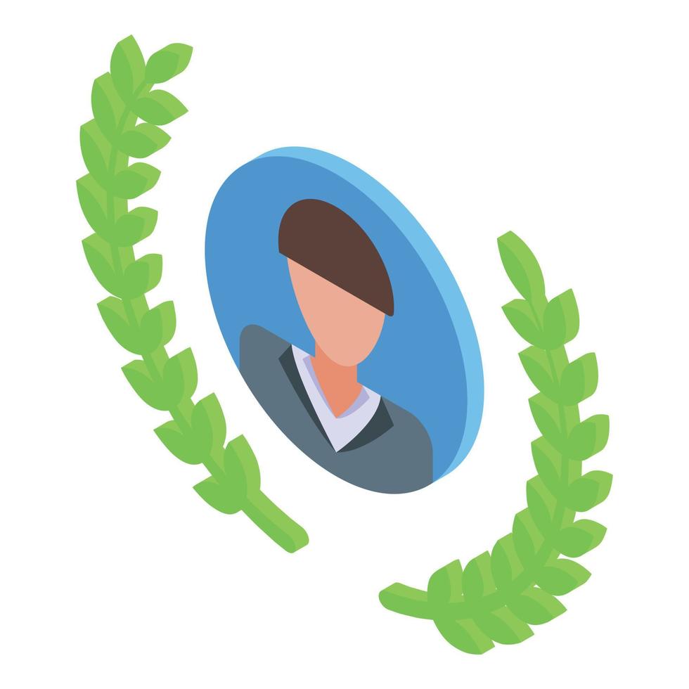 Successful career prize icon, isometric style vector
