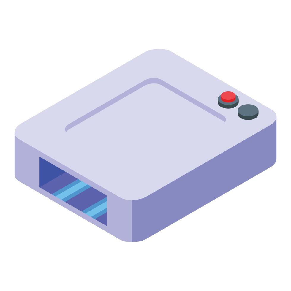 icono de dispositivo de lámpara ultravioleta, estilo isométrico vector