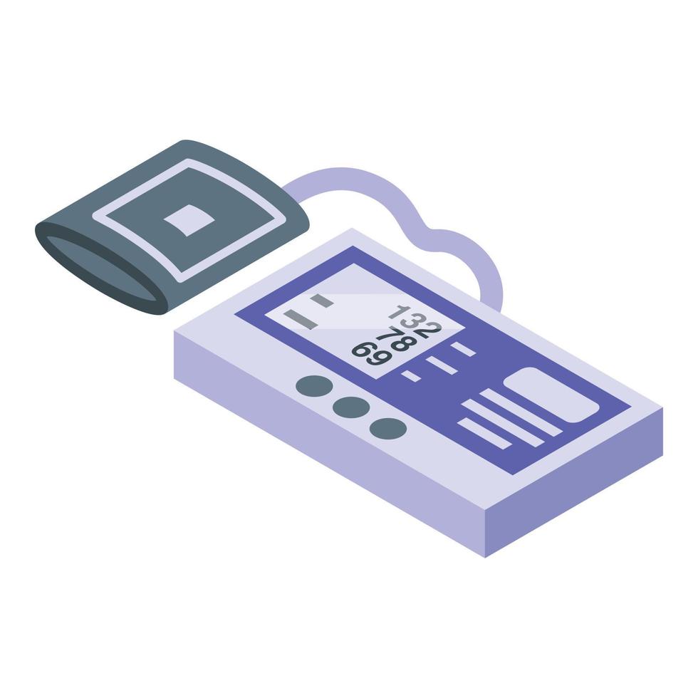 Blood presure device icon, isometric style vector