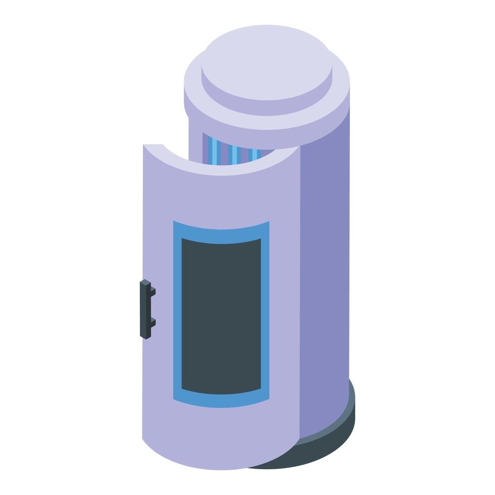 Solarium bronze cabin icon, isometric style vector