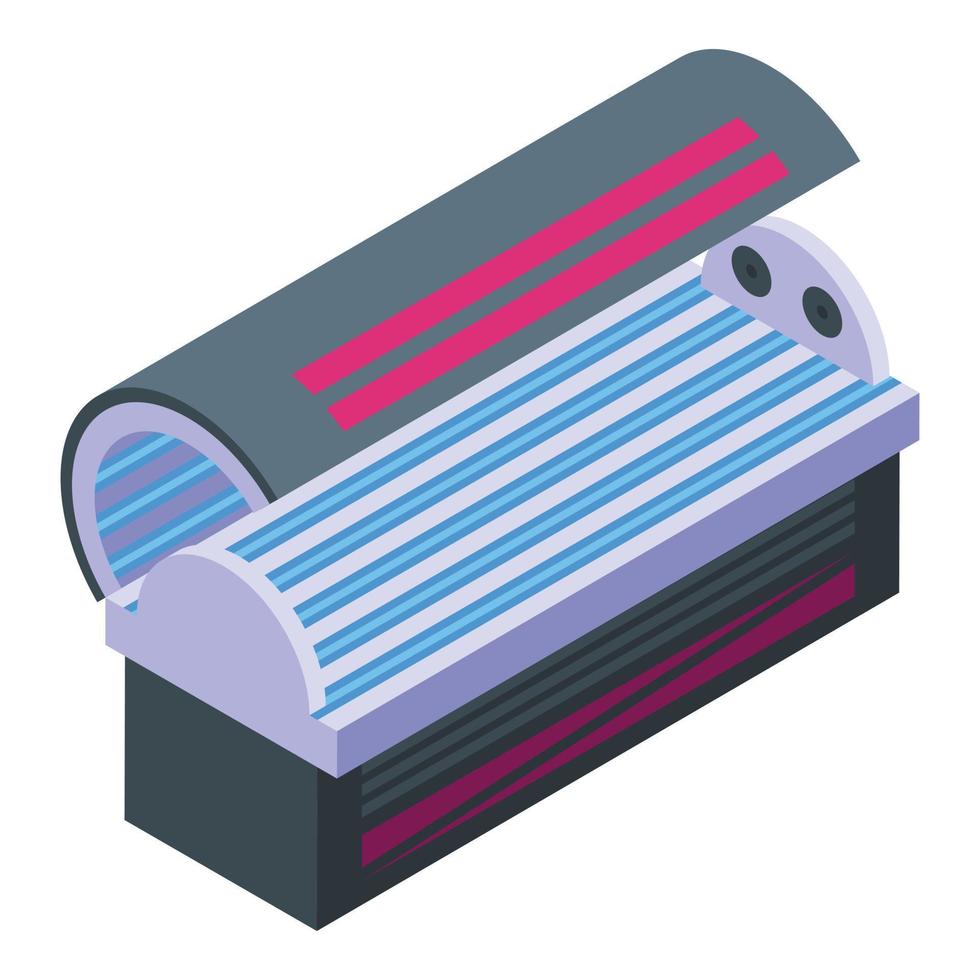 Solarium bronze bed icon, isometric style vector