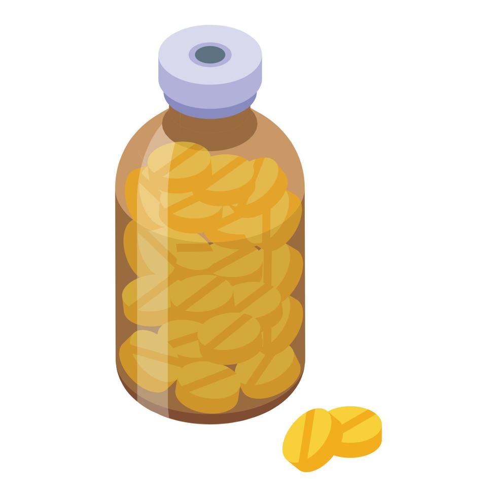 Electronic patient card pills icon, isometric style vector