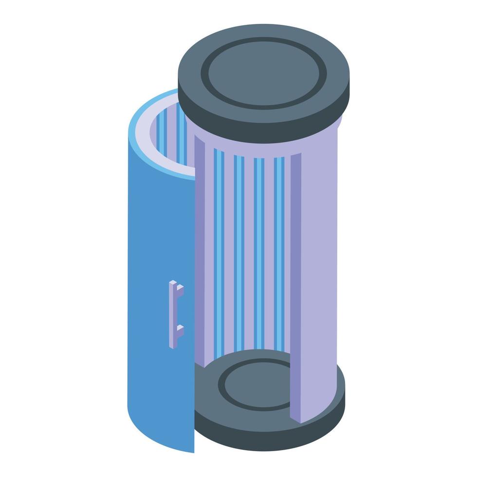 Solarium bikini cabin icon, isometric style vector