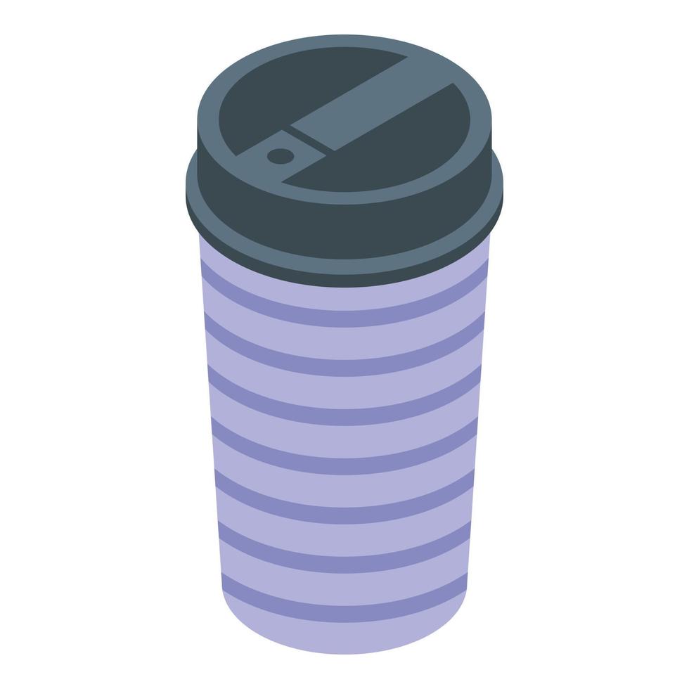 Beverage thermo cup icon, isometric style vector