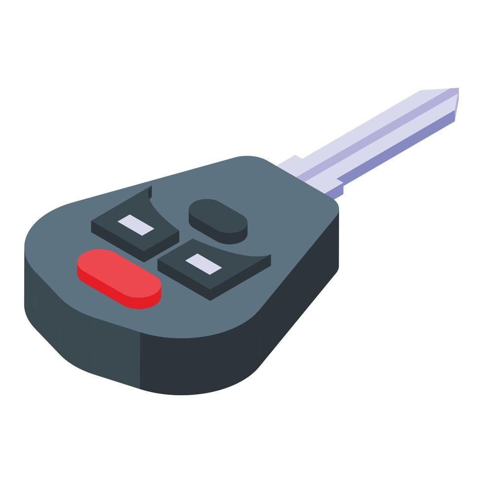 Smart car key drive icon, isometric style vector