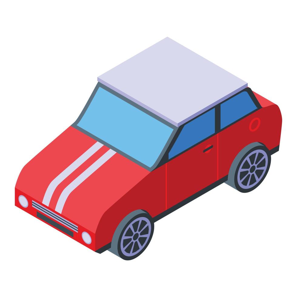 icono de mini coche de compra, estilo isométrico vector