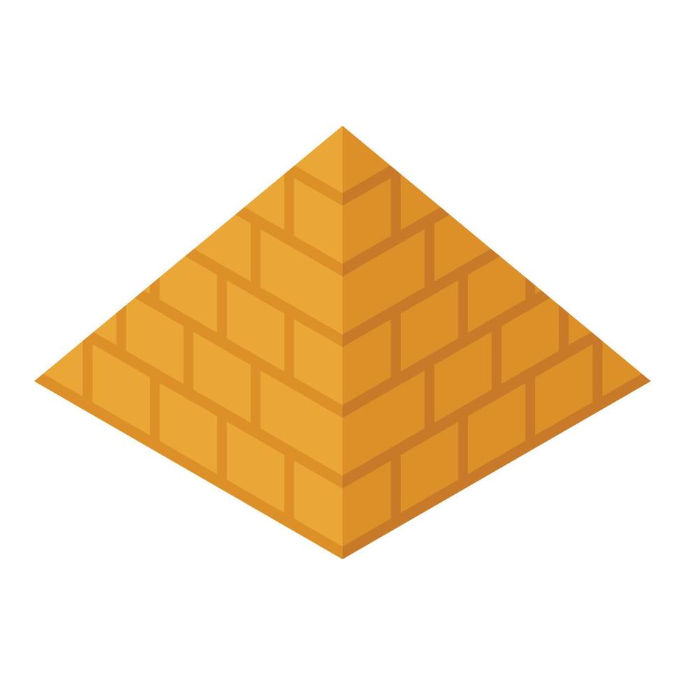 icono de la pirámide de Egipto, estilo isométrico vector