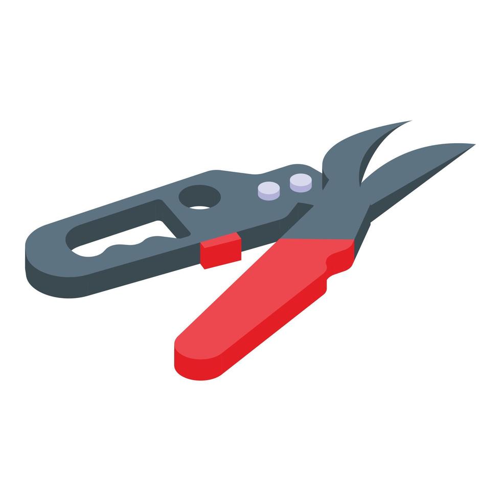 Bush secateurs icon, isometric style vector