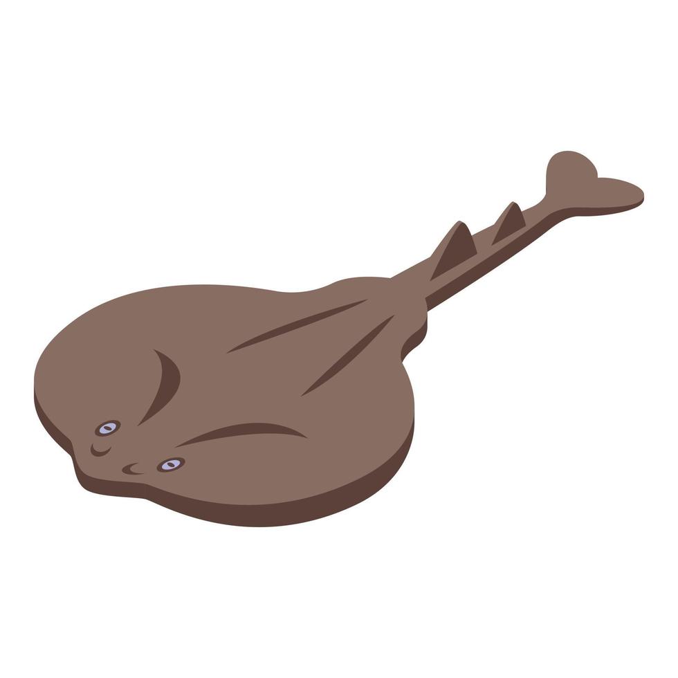 Ocean stingray icon, isometric style vector