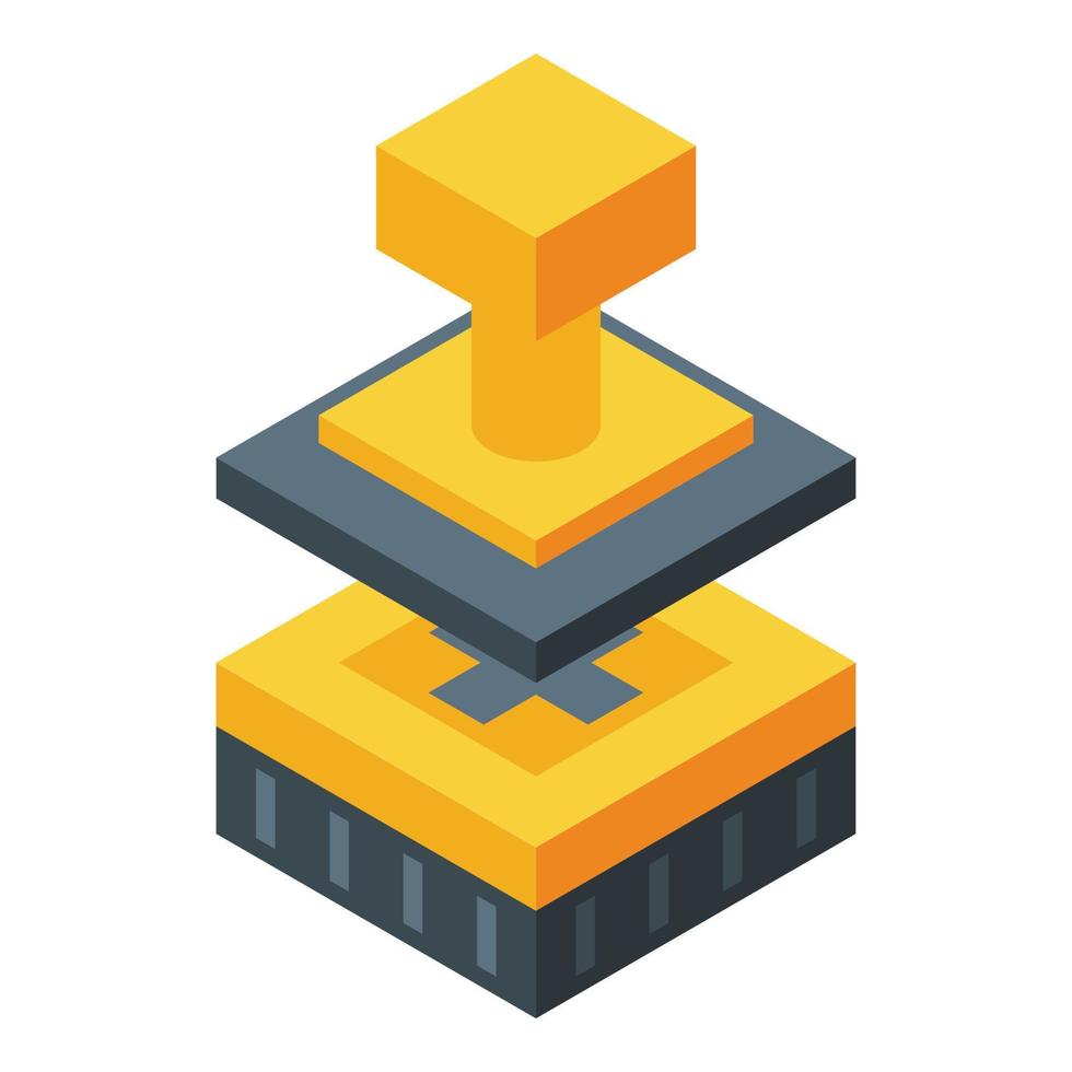 Press machinery icon, isometric style vector