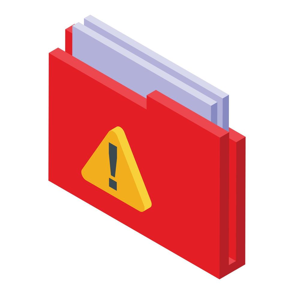 Malware folder icon, isometric style vector