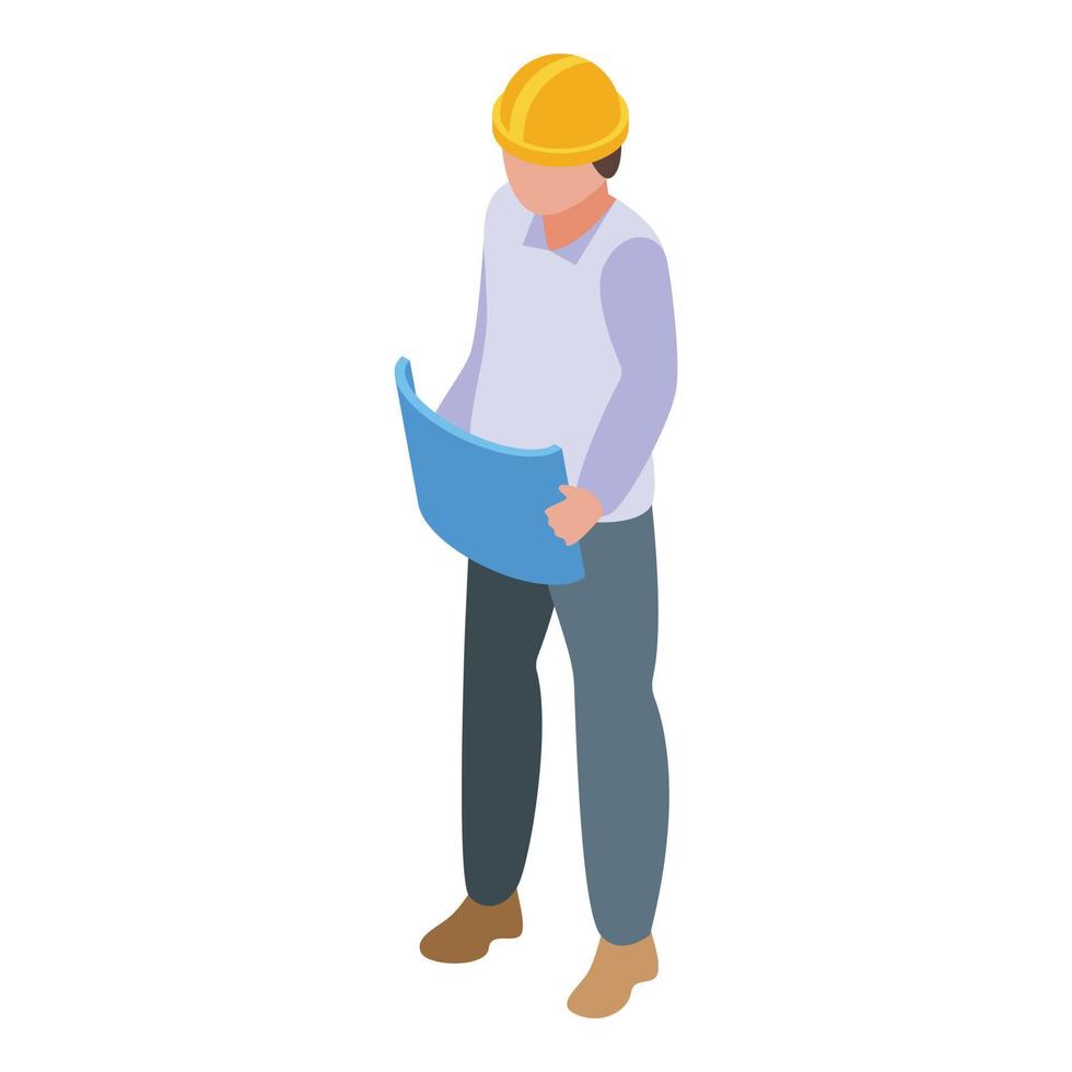 Architector crew icon, isometric style vector