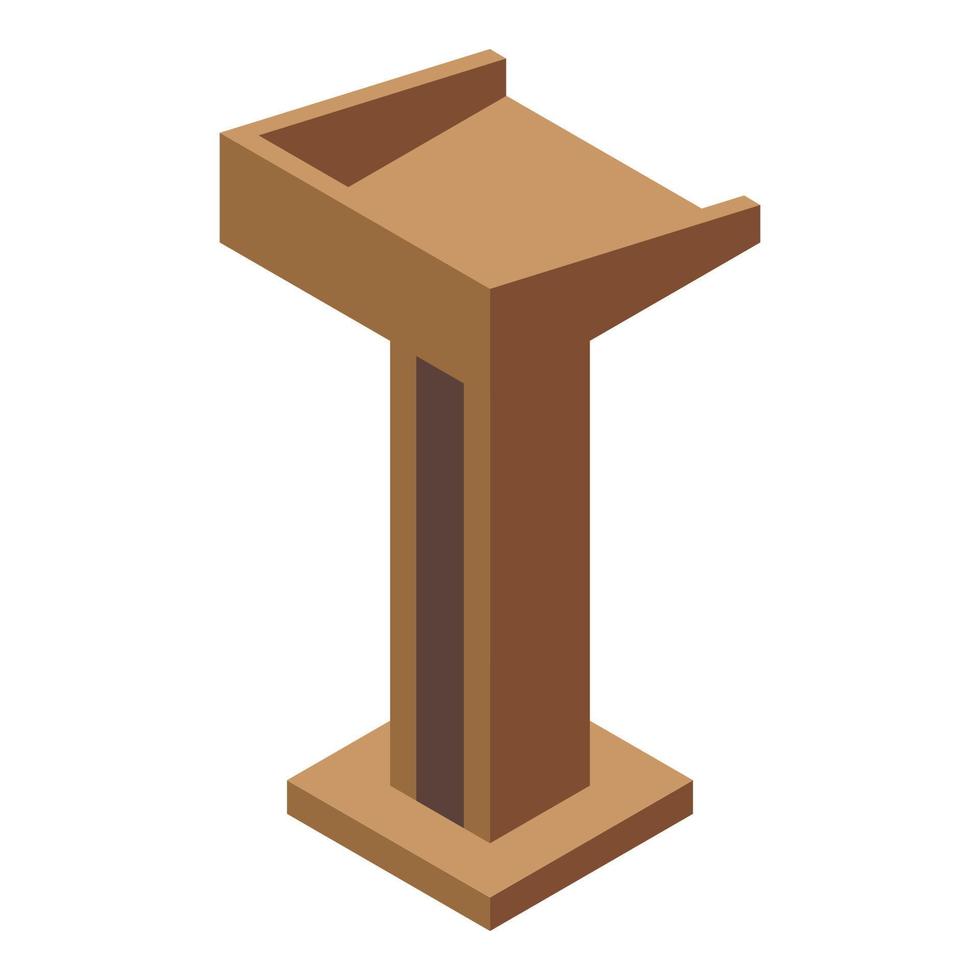 Democracy speaker tribune icon, isometric style vector