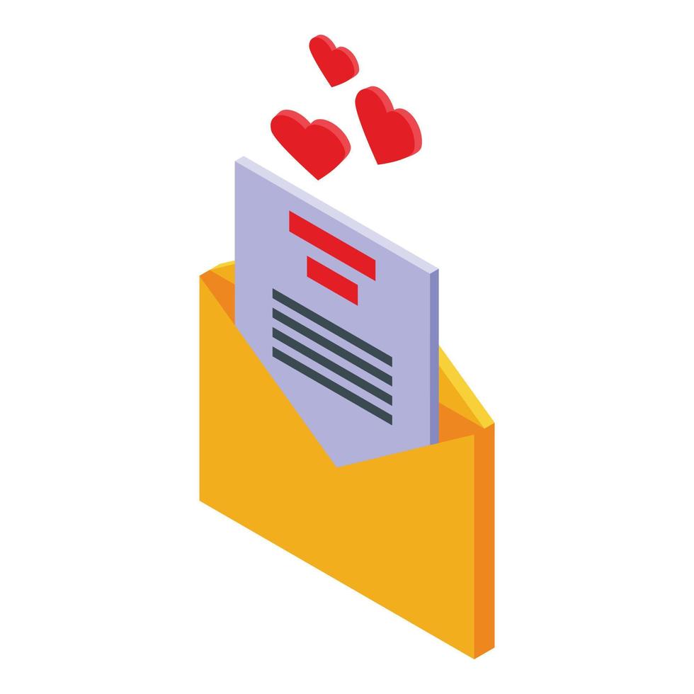 Successful campaign mail icon, isometric style vector