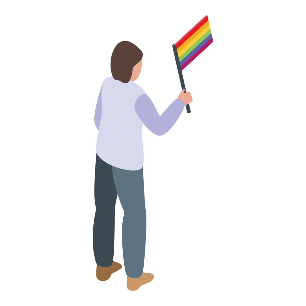 Democracy lgbt icon, isometric style vector
