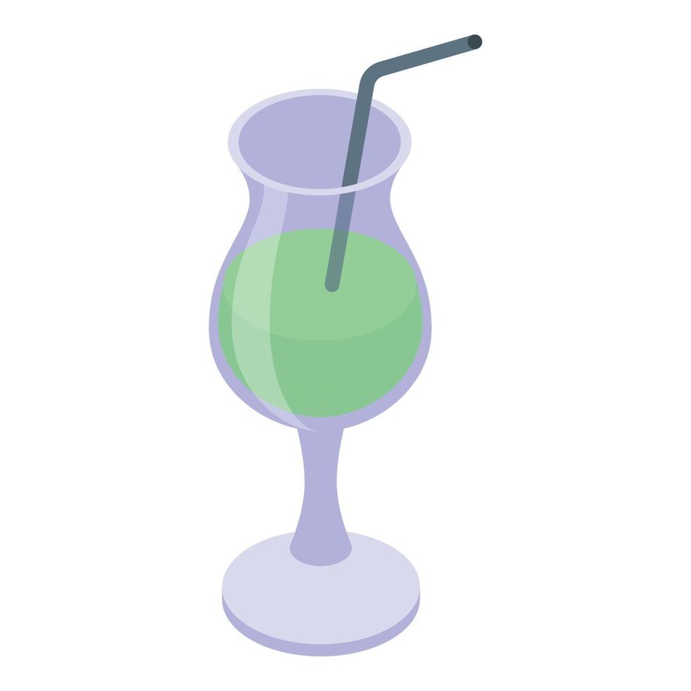 Cocktail glass icon, isometric style vector