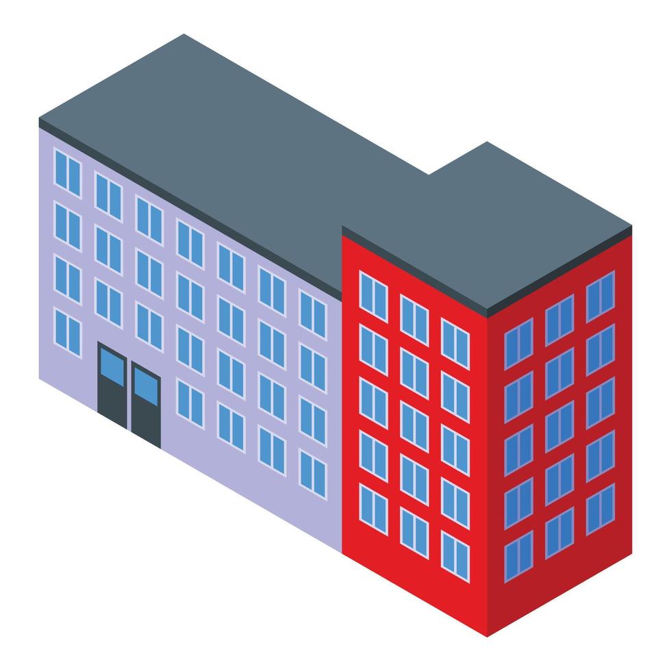 Campus building icon, isometric style vector