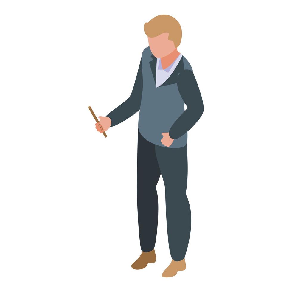 Campus teacher icon, isometric style vector