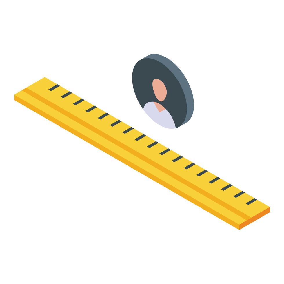 Measurement tape keep distance icon, isometric style 15873285