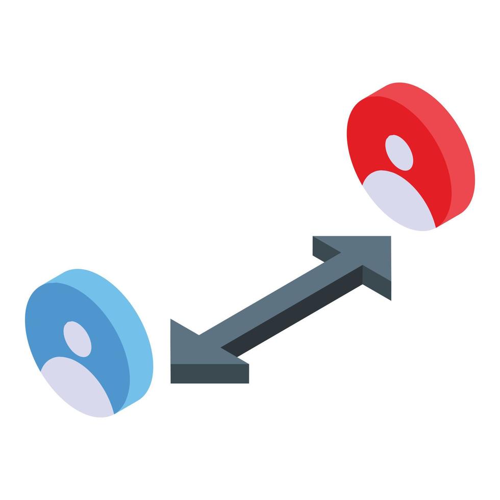 Safety keep distance icon, isometric style vector