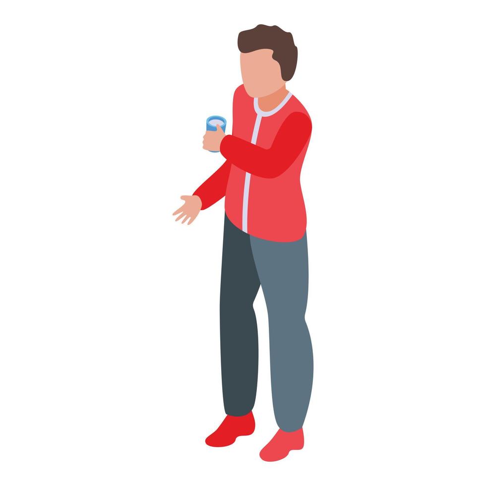 Drink online party icon, isometric style vector