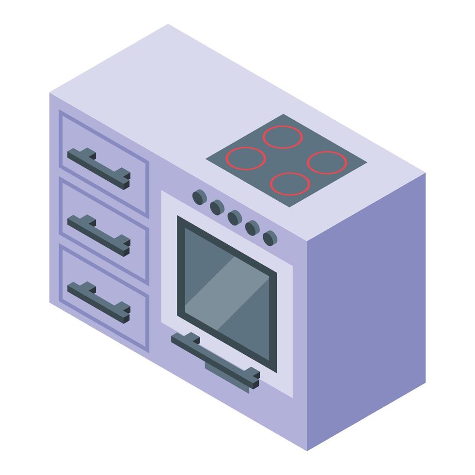 icono de muebles de cocina, estilo isométrico vector