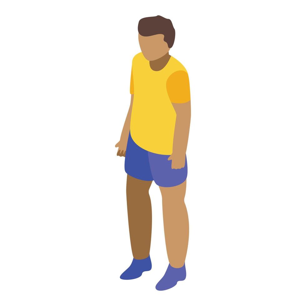 Brazilian soccer player icon, isometric style vector