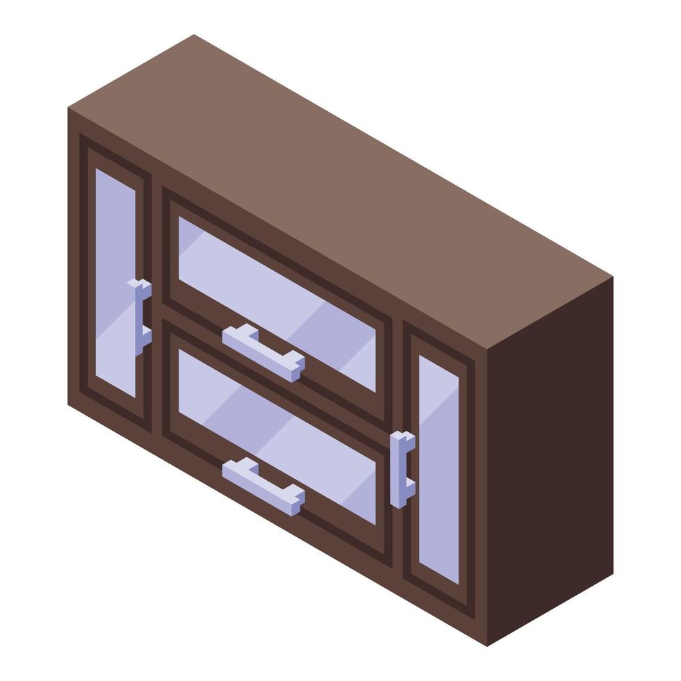 Kitchen wall rack furniture icon, isometric style vector