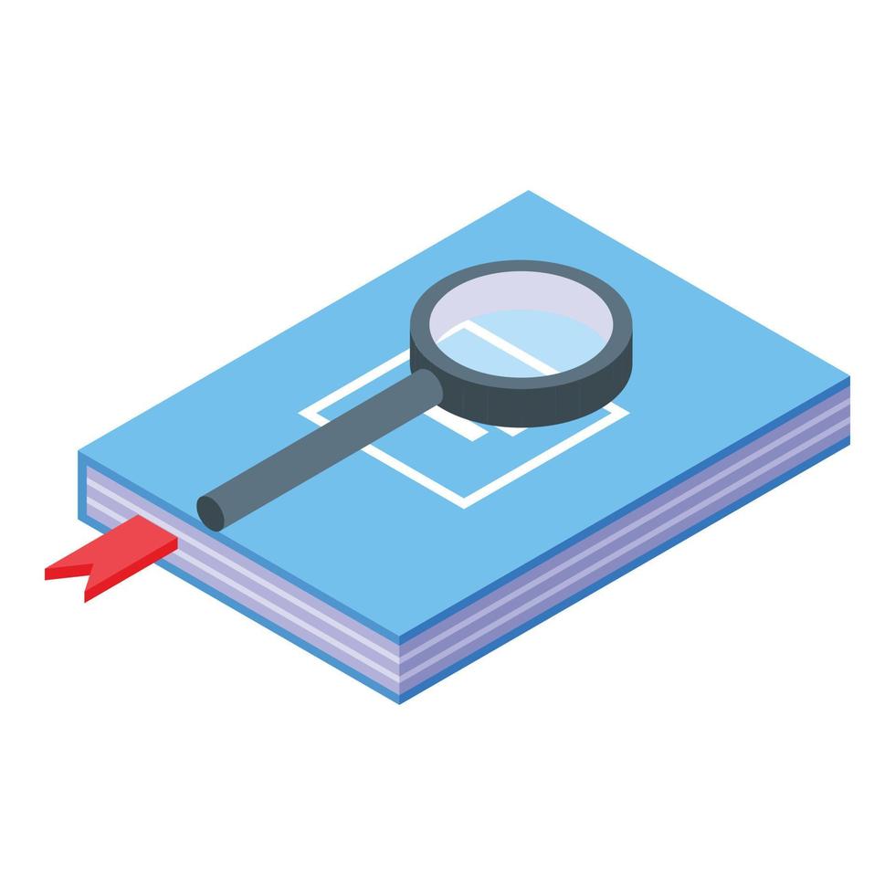 Campus search book icon, isometric style vector