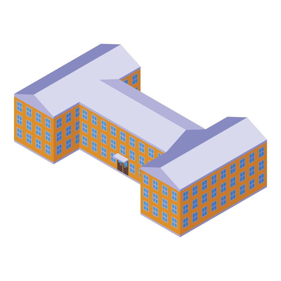 icono de las habitaciones del campus, estilo isométrico vector