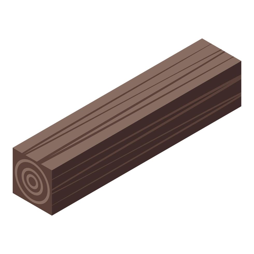 icono de madera contrachapada, estilo isométrico vector