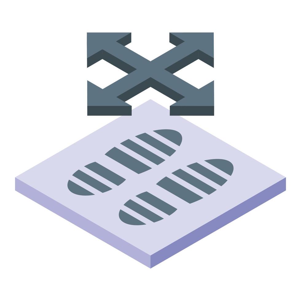 Direction keep distance icon, isometric style vector
