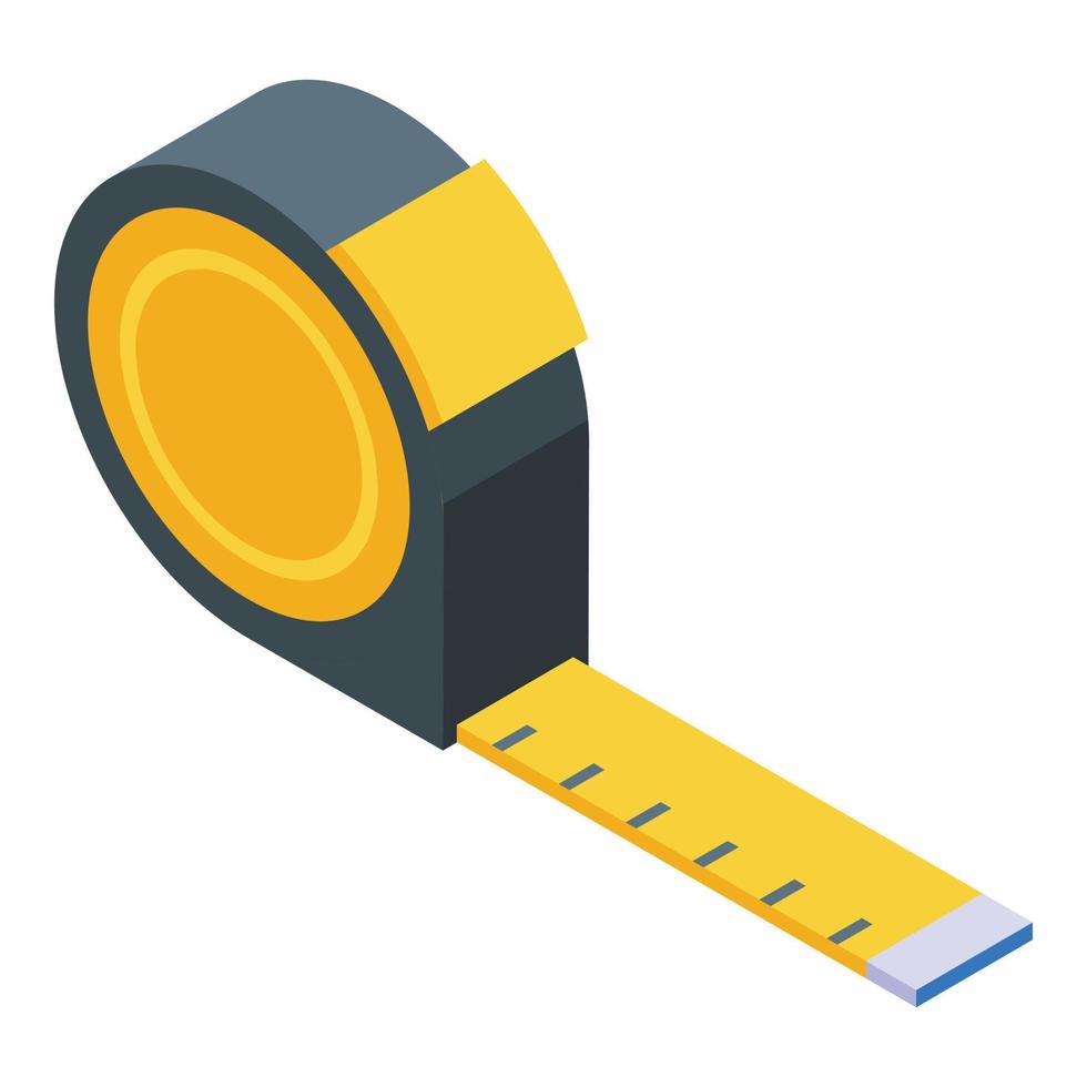 Measurement tape keep distance icon, isometric style vector