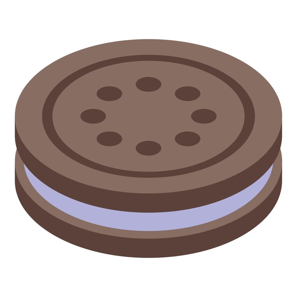 Cookie sandwich icon, isometric style vector