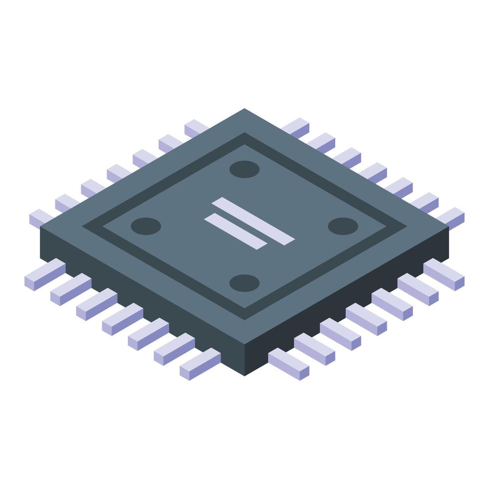 Research pc processor icon, isometric style vector