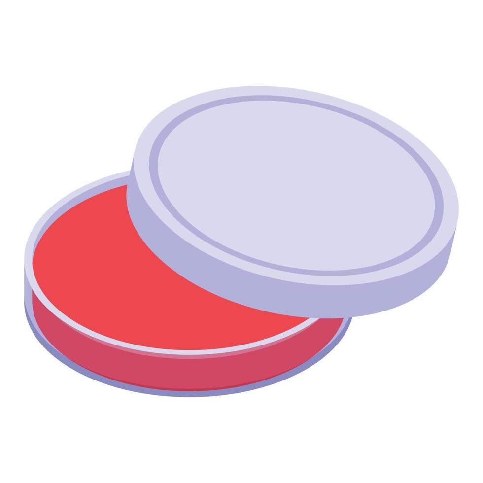 Microbe petri dish icon, isometric style vector