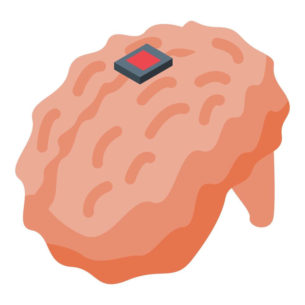Research human brain icon, isometric style vector