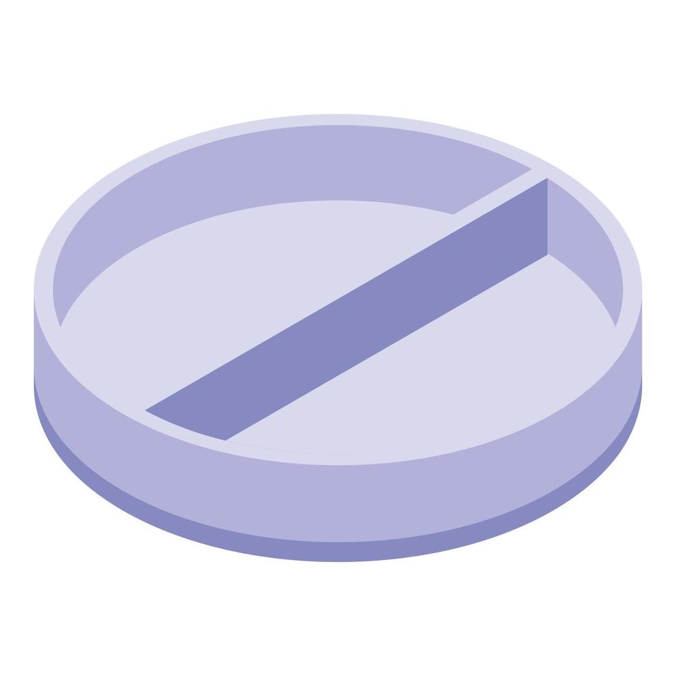 Half petri dish icon, isometric style vector